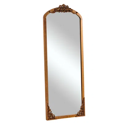 Hivvago 64" Brown Wood Framed Standing Mirror In Brown