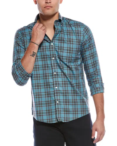 Brooks Brothers Twill Button Shirt In Blue