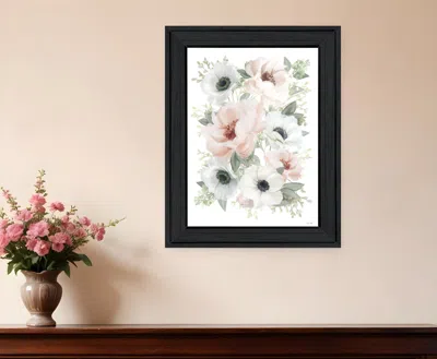 Hivvago Peony Floral Block Black Framed Print Wall Art In Multi