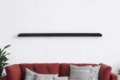 Hivvago 75" Black Wooden Wall Mounted Floating Shelf In Multi