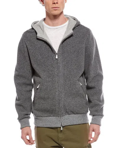 Eleventy Wool & Cashmere-blend Bomber Jacket In Gray