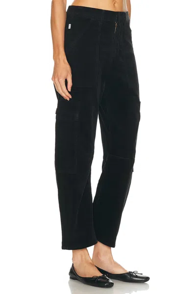 Citizen Of Humanity Citizens Of Humanity Marcelle Low Slung Corduroy Cargo Trousers In Black
