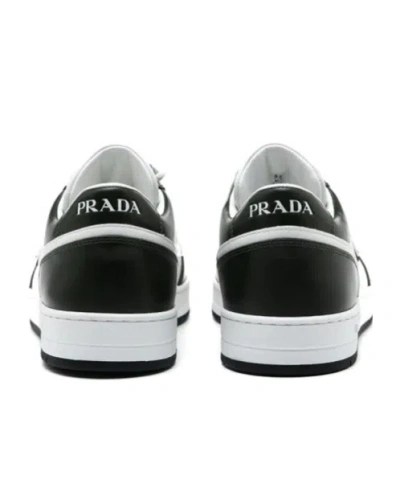 Prada White/black Leather Sneaker Downtown In White