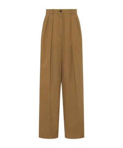 The Row Tailored Trousers With Pleats And Pockets In Brown