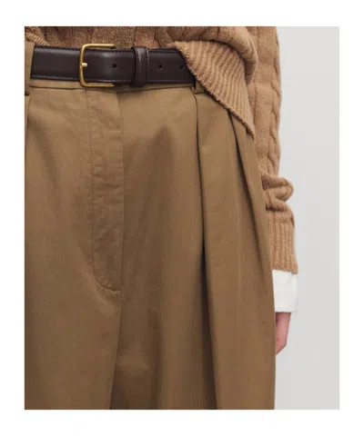 The Row Tailored Trousers With Pleats And Pockets In Brown