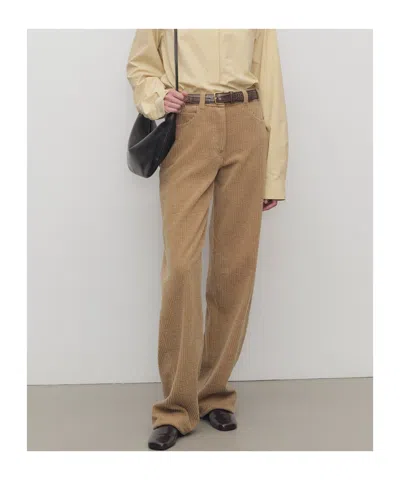 The Row Textured Wool Blend Trousers Featuring Pockets In Brown