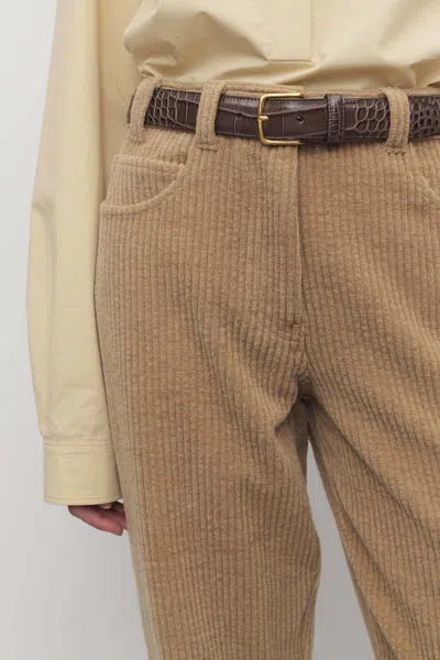 The Row Textured Wool Blend Trousers Featuring Pockets In Brown