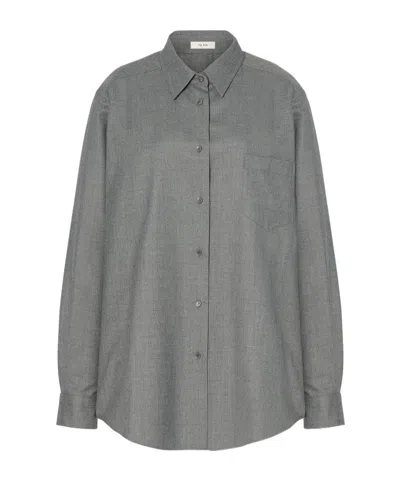 The Row Pino Virgin Wool Shirt In Gray