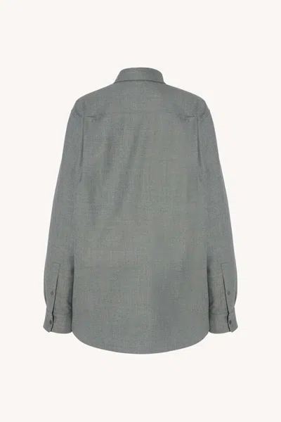 The Row Pino Virgin Wool Shirt In Gray