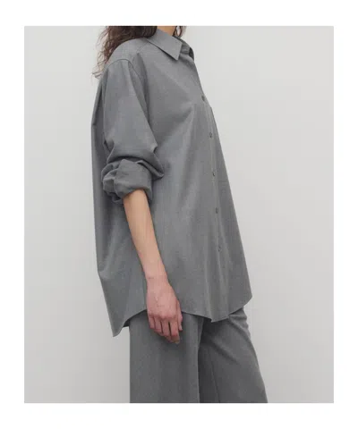 The Row Pino Virgin Wool Shirt In Gray