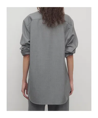 The Row Pino Virgin Wool Shirt In Gray