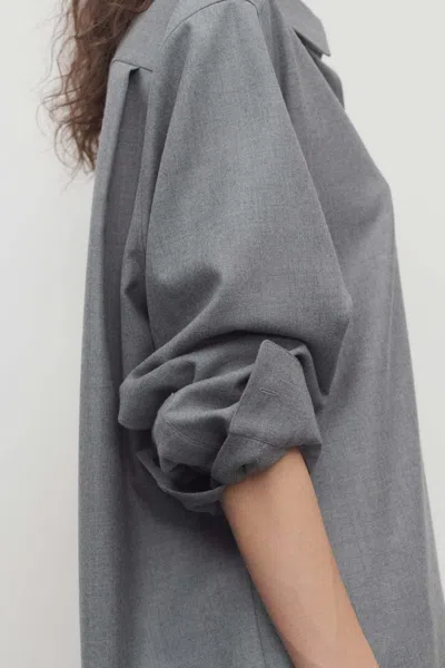 The Row Pino Virgin Wool Shirt In Gray