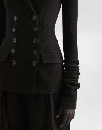 Dolce & Gabbana Tailored Wool Double-breasted Jacket In Black