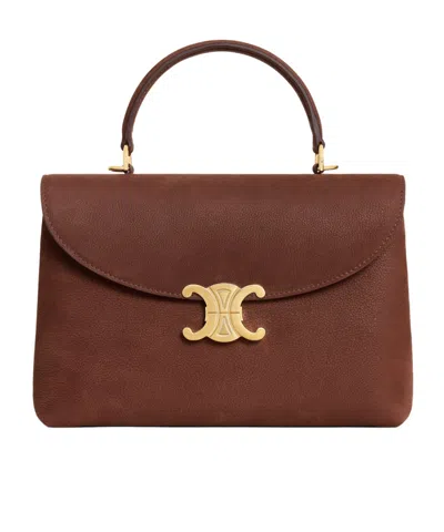 Celine Medium Nino Bag In Grained Nubuck Calfskin In Brown