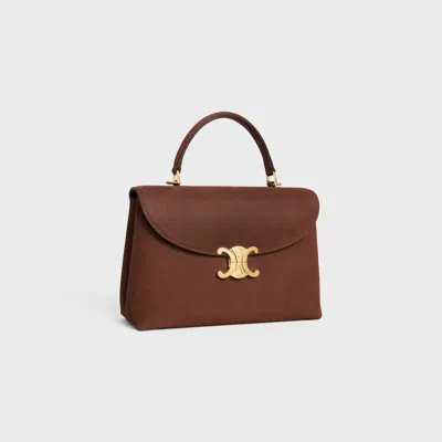 Celine Medium Nino Bag In Grained Nubuck Calfskin In Brown