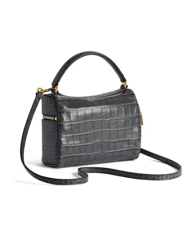 Balenciaga Rodeo Croc-embossed Leather Vanity Crossbody Bag In Black