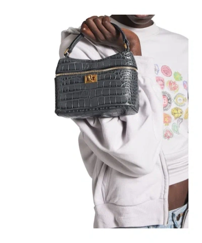 Balenciaga Rodeo Croc-embossed Leather Vanity Crossbody Bag In Black