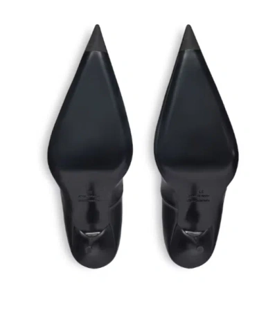 Balenciaga Black Leather Avenue Bb Editor 90 Pumps In Black