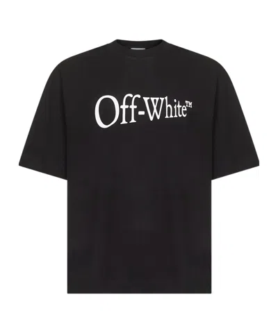 Off-white Oversized Black T-shirt With Contrasting Logo Print In Cotton