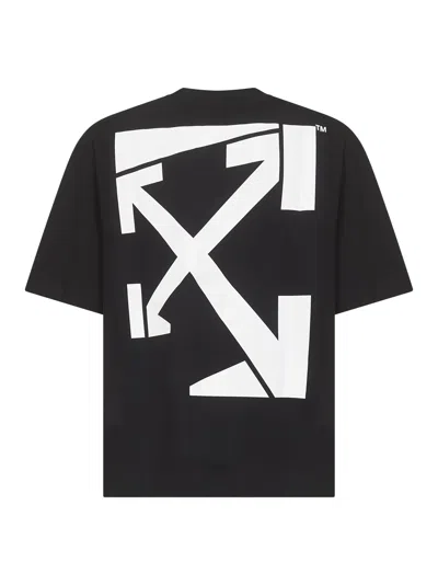 Off-white Oversized Black T-shirt With Contrasting Logo Print In Cotton