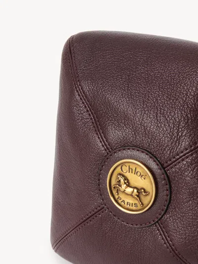 Chloé Balloon Medium Leather And Suede Shoulder Bag In Burgundy