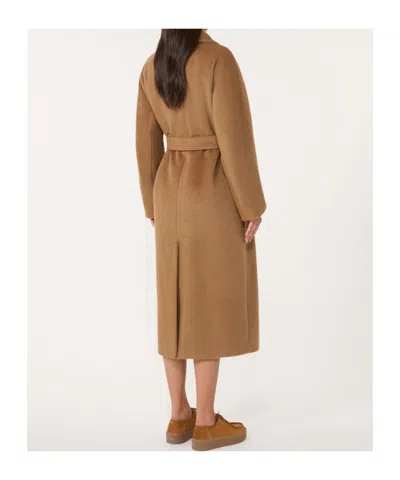Weekend Max Mara Tempera Belted Long-sleeved Coat In Brown