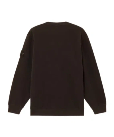 Stone Island Comfort-fit Crewneck Sweatshirt With Ribbed Trims In Black