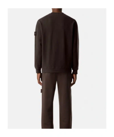 Stone Island Comfort-fit Crewneck Sweatshirt With Ribbed Trims In Black