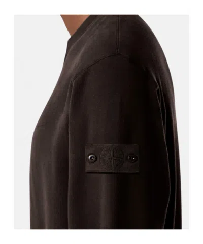 Stone Island Comfort-fit Crewneck Sweatshirt With Ribbed Trims In Black