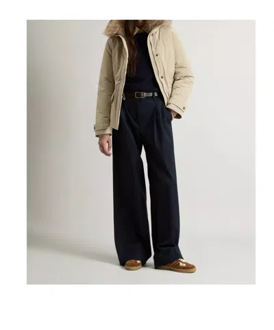 Woolrich Insulated Jackets Featuring Fur Trim In Neutral