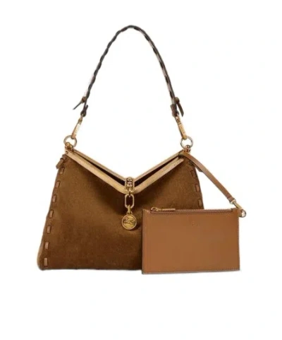 Etro Media Brown Sailing Bag In Brown