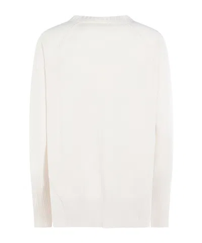 Antonelli Sweater With Raglan Sleeves And Ribbed Cuf In White