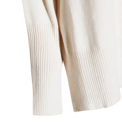 Antonelli Sweater With Raglan Sleeves And Ribbed Cuf In White