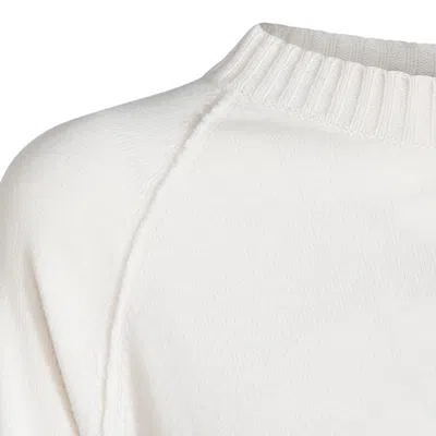 Antonelli Sweater With Raglan Sleeves And Ribbed Cuf In White