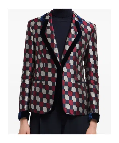 Emporio Armani Pattern-printed Single-breasted Blazer In Multi