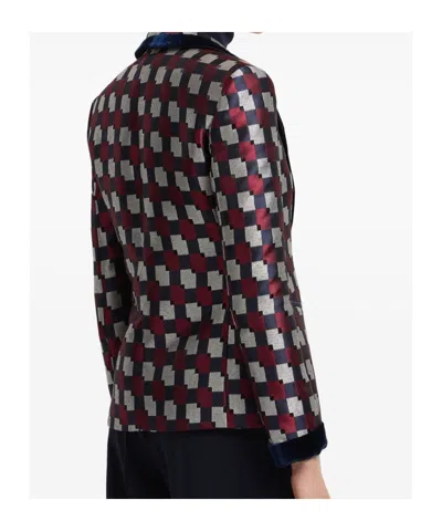 Emporio Armani Pattern-printed Single-breasted Blazer In Multi