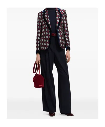 Emporio Armani Pattern-printed Single-breasted Blazer In Multi