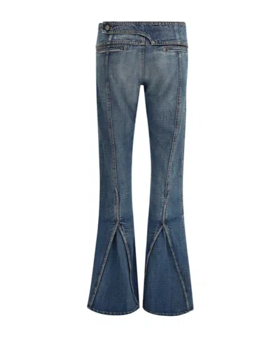 Coperni Panelled Flared Jeans In Blue