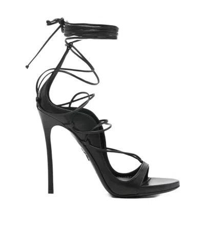 Dsquared2 Open Toe Heeled Sandals For Summer In Black