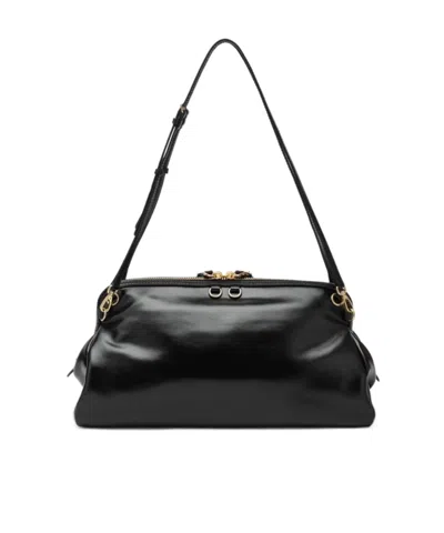 Miu Miu Zipper Shoulder Bag In Black