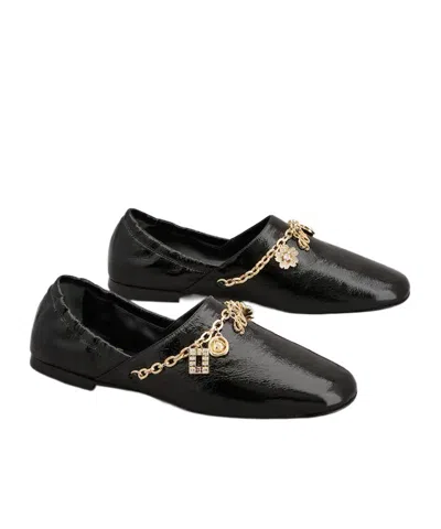 Roger Vivier Patent Leather Embellished Ballet Flats In Black