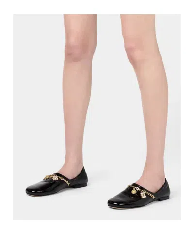 Roger Vivier Patent Leather Embellished Ballet Flats In Black