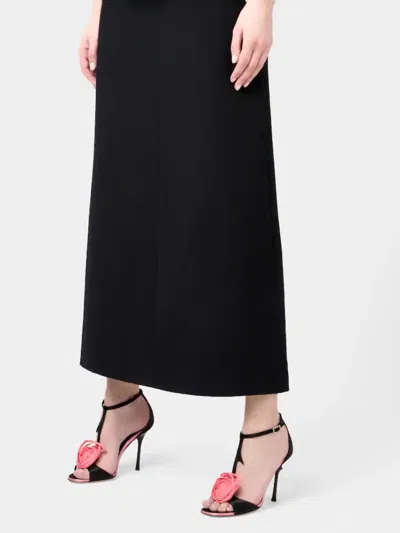 Roger Vivier Rose Vivier Satin T-strap Sandal In Black