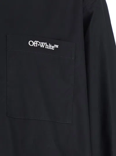 Off-white Graphic Print Shirt Chest Pocket In Black