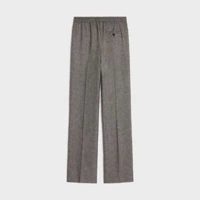 Celine Drawstring Trousers In Cashmere Flannel In Gray