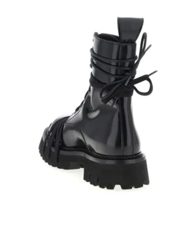 Moschino Combat Boot In Calfskin In Black