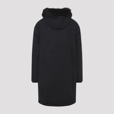 Moose Knuckles Feather Down Insulated Black Parka With Plush Fur-lined Hood In Black