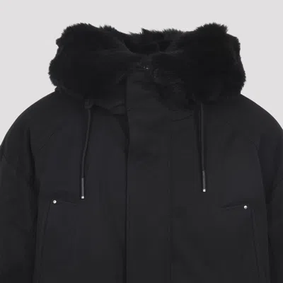 Moose Knuckles Feather Down Insulated Black Parka With Plush Fur-lined Hood In Black