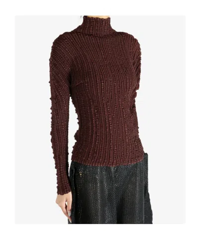 Issey Miyake Jellyfish Pleats Sweater In Brown