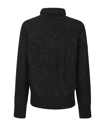 Fabiana Filippi Sequin Turtleneck Sweater Sweaters And Cardigans Black In Blue